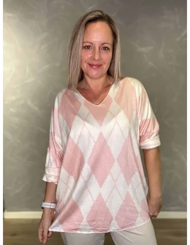 Rosa forårs strik med harlekin tern til kvinder – TIPPY Collection