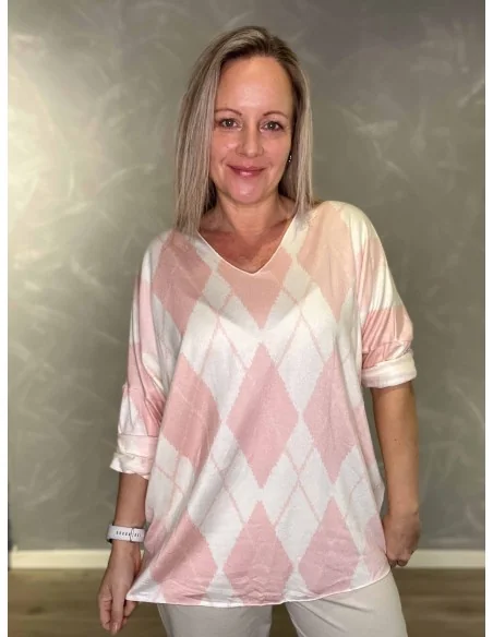 Rosa forårs strik med harlekin tern til kvinder – TIPPY Collection