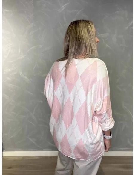 Bagside af rosa forårs strik med harlekin tern – TIPPY