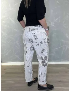 Sand stræk bukser med blomster til kvinder – TIPPY Collection 2