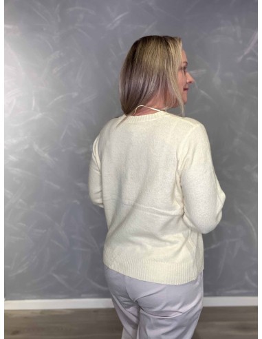 Bagside af gul let strik sweater til kvinder – TIPPY