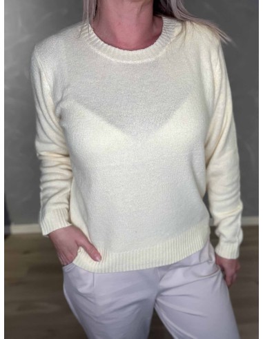 Ribkanter på gul let strik sweater – TIPPY