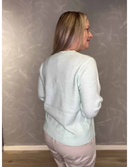 Bagside af mint let strik sweater til kvinder – TIPPY