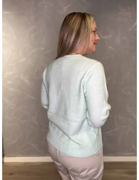 Bagside af mint let strik sweater til kvinder – TIPPY