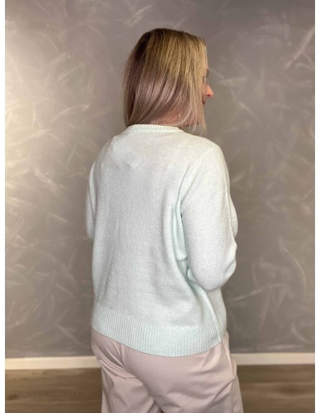 Bagside af mint strik cardigan til kvinder – TIPPY