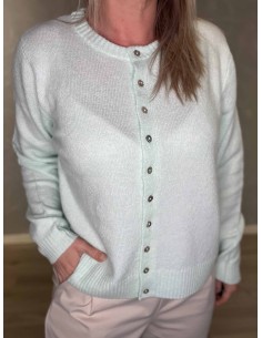 Mint strik cardigan med lange ærmer til kvinder – TIPPY Design 2