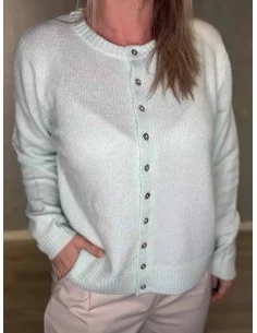 Mint strik cardigan med lange ærmer til kvinder – TIPPY Design 2