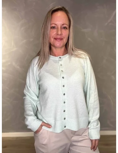 Mint strik cardigan med lange ærmer til kvinder – TIPPY Design