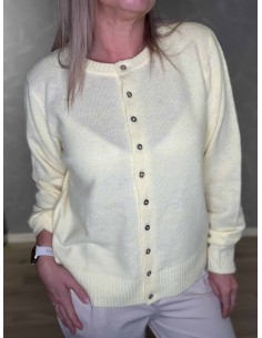 Gul strik cardigan med lange ærmer til kvinder – TIPPY Design 2