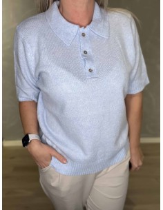 Sky strik polo med krave til kvinder – TIPPY Design 2