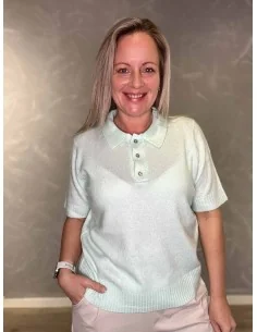 Mint strik polo med krave til kvinder – TIPPY Design