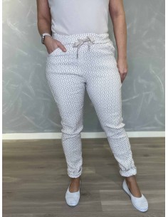 Beige bukser med zigzag mønster til kvinder – Tippy Collection