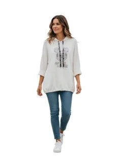 Sweatkjole med Mickey Mouse | Hvid | TIPPY