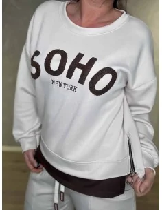 Sand sweatbluse med Soho print til kvinder – Tippy Collection 2