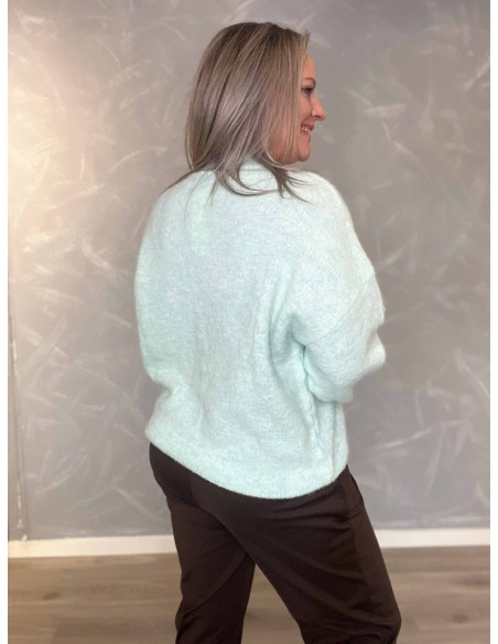 Bagside af mint strik bluse til kvinder – TIPPY
