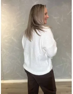 “Hvid strik bluse med hjerter til kvinder – Tippy Collection 2