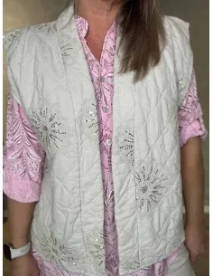 Sand vatteret vest med palietter til kvinder – Tippy Collection 2