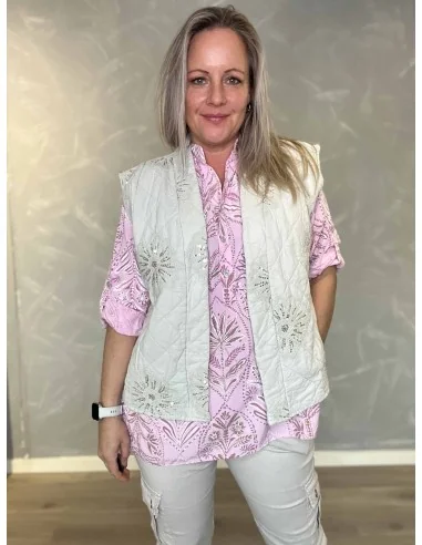 Sand vatteret vest med palietter til kvinder – Tippy Collection