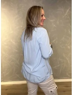 Sky skjorte bluse i 100% viskose til kvinder – TIPPY Collection 2