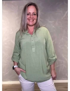 “Grøn skjorte bluse i 100% viskose til kvinder – TIPPY Collection