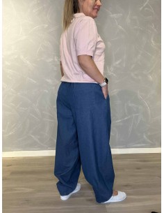Baggy denim bukser med elastik til kvinder – TIPPY Collection 2
