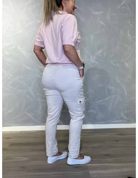 Bagside af sand cargobukser med lommer – TIPPY