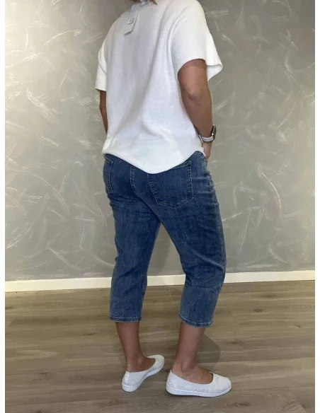 Bagside af blå denim knickers til kvinder – TIPPY