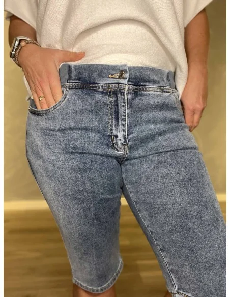 Nærbillede af stræk på denim knickers – TIPPY