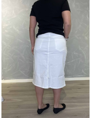 Bagside af hvid denim nederdel til kvinder – TIPPY