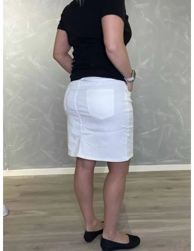 Bagside af hvid kort nederdel til kvinder – TIPPY