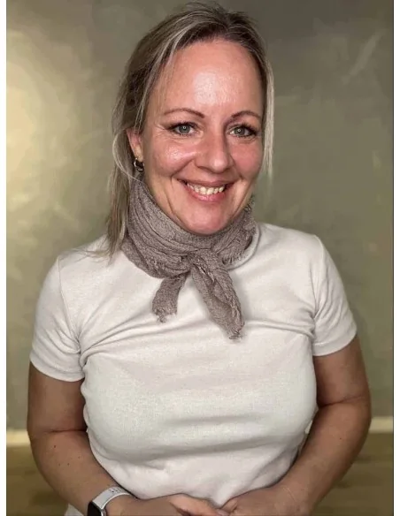 Taupe tørklæde i let viskose til kvinder – Tippy Italian Select