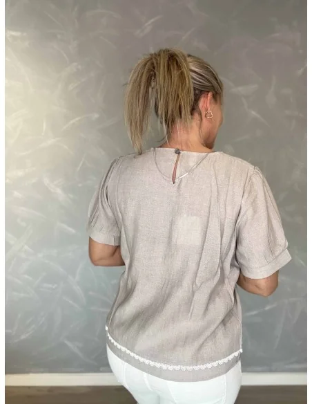 Bagside af sand bluse til kvinder – TIPPY