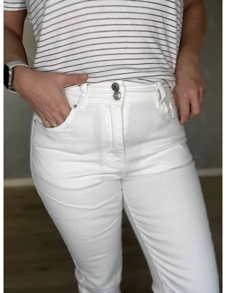 hvide denim knickers fra Design By TIPPY med lynlås og 2 knapper