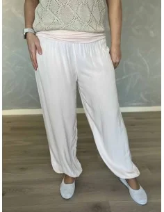 Rosa harems bukser i viskose til kvinder – TIPPY Italian Select