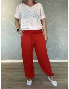 “Rød harems bukser i viskose til kvinder – TIPPY Italian Select