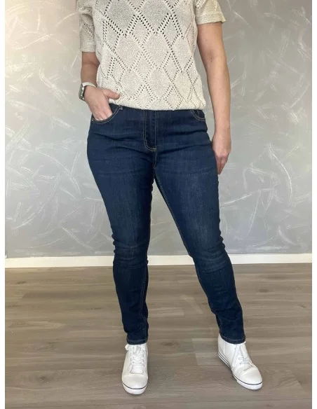 Mørk blå slim fit jeans til kvinder – TIPPY