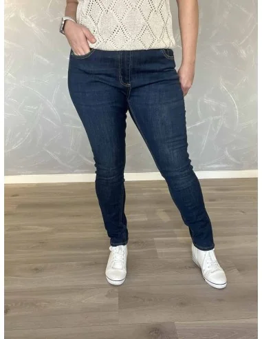 Mørk blå slim fit jeans til kvinder – TIPPY
