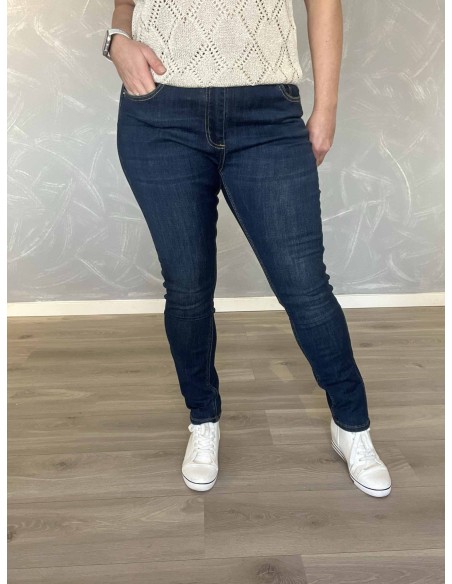 Mørk blå slim fit jeans til kvinder – TIPPY