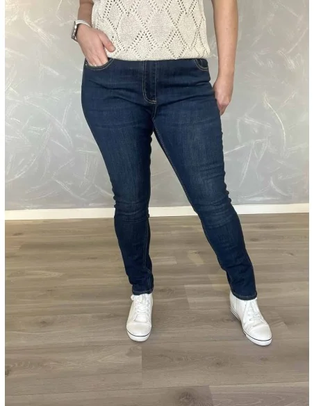 Mørk blå slim fit jeans til kvinder – TIPPY