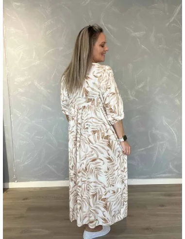 Bagside af beige maxi kjole til kvinder – TIPPY