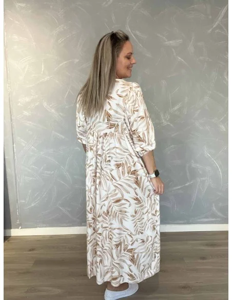 Bagside af beige maxi kjole til kvinder – TIPPY