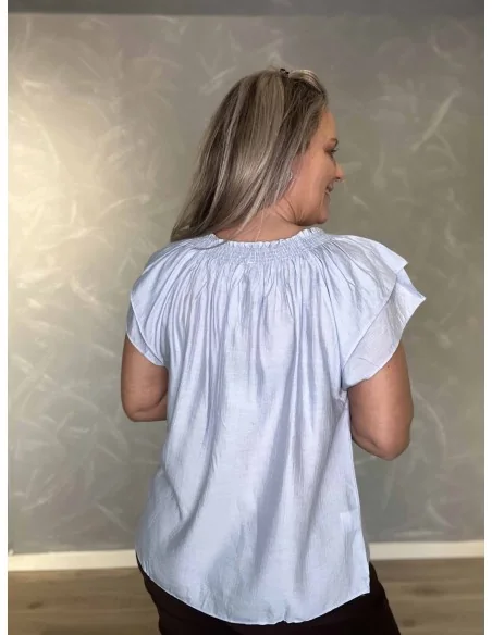 Bagside af sky bluse til kvinder – TIPPY