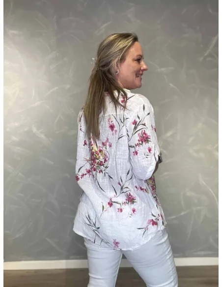 Bagside af hvid skjortebluse til kvinder – TIPPY