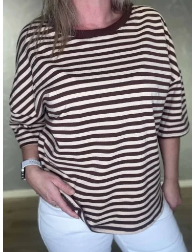 Nærbillede af striber på bluse – TIPPY