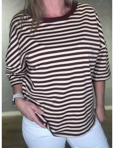 Nærbillede af striber på bluse – TIPPY