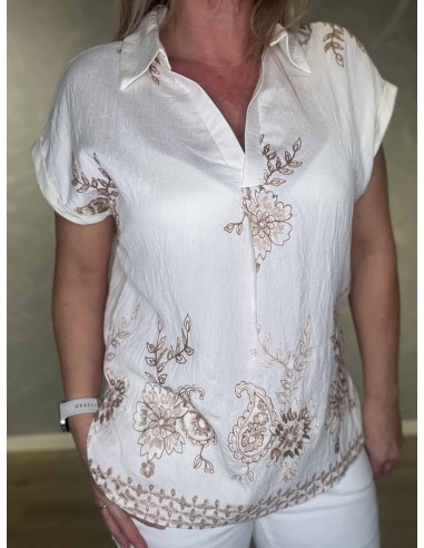 Nærbillede af broderi på bluse – TIPPY