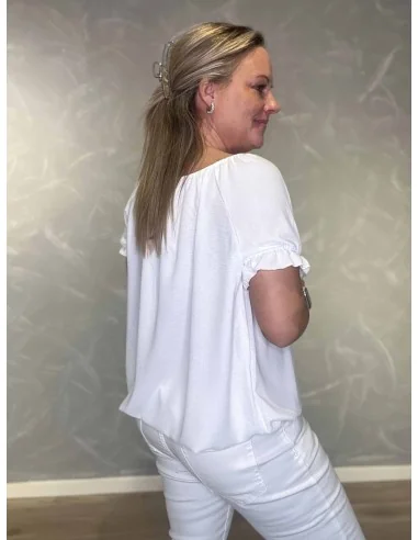 Bagside af hvid bluse til kvinder – TIPPY