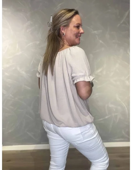 Bagside af sand bluse til kvinder – TIPPY