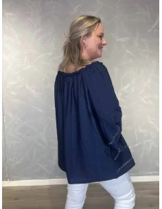 Navy tunika med sølv kant til kvinder – TIPPY collection 2