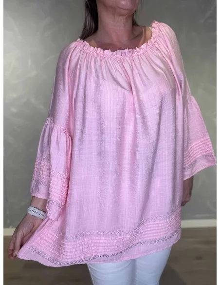 Sølv kant på rosa tunika – TIPPY